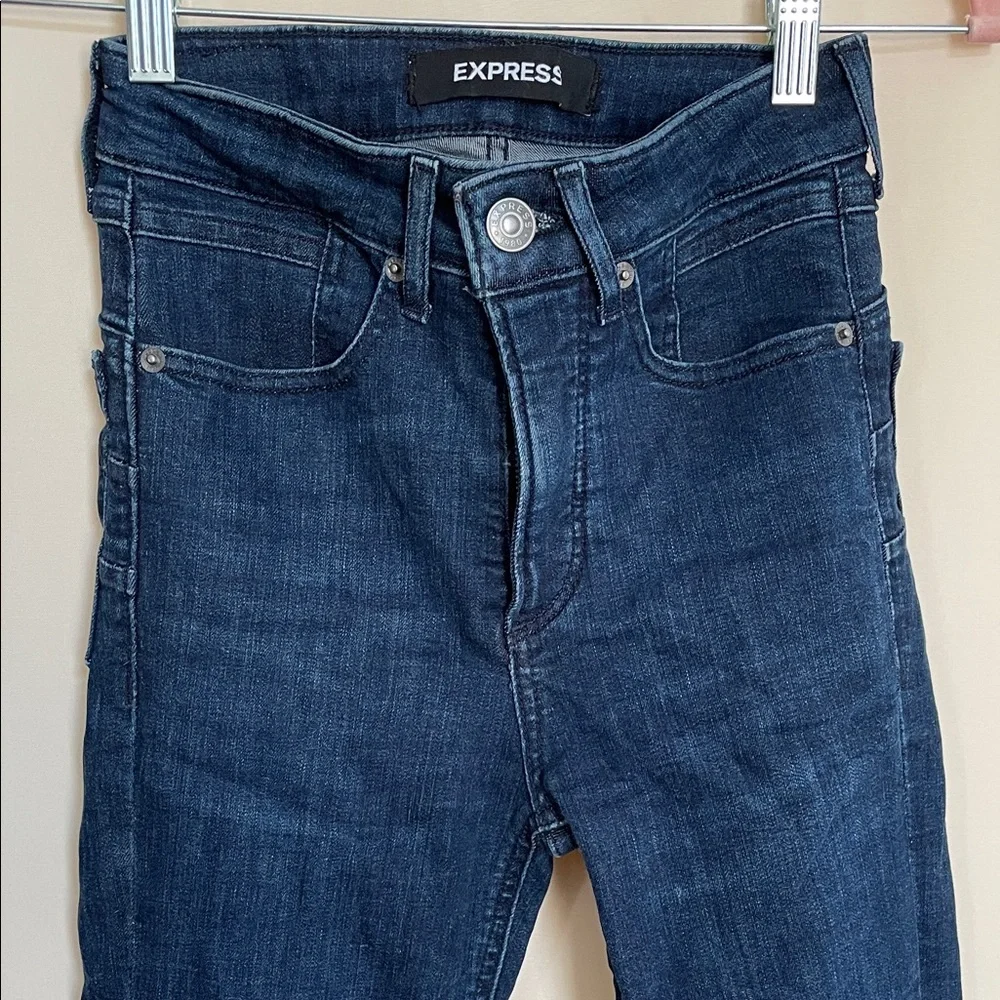 NWOT Express Women's Deep Indigo Skinny Jeans - Picture 3 of 13